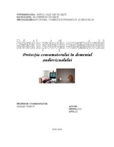 Protecția Consumatorului în Domeniul Audiovizualului - Pagina 1