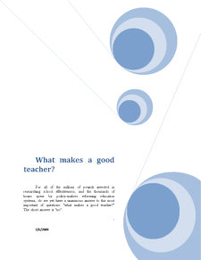 What Makes a Good Teacher - Pagina 1