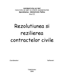 Rezolutiunea si Rezilierea Contractelor Civile - Pagina 1