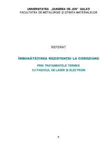 Îmbunătățirea Rezistenței la Coroziune prin Tratamentele Termice cu Fascicul de Laser și Electroni - Pagina 1