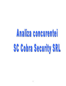 Analiza concurenței - SC Cobra Security SRL - Pagina 1