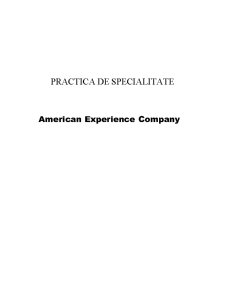 Practică de specialitate - American Experience Company - Pagina 1
