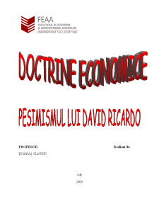 Doctrine Economice - Pesimismul lui David Ricardo - Pagina 1