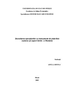 Dezvoltarea operațiunilor cu instrumente de plată fără numerar pe suport hârtie în România - Pagina 1
