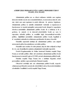 Atribuțiile primarului în cadrul Primăriei Târgu Neamț, Jud. Neamț - Pagina 2