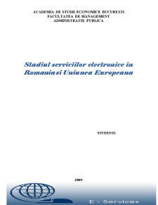 Stadiul serviciilor electronice în România și Uniunea Europeană - Pagina 1