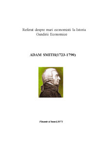Mari economiști la istoria gândirii economice - Adam Smith - Pagina 1