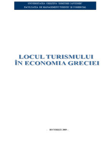 Locul Turismului în Economia Greciei - Pagina 1