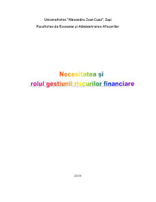 Necesitatea și Rolul Gestunii Riscurilor Financiare - Pagina 1