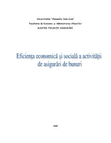 Eficiența economică și socială a activității de asigurări de bunuri - Pagina 1