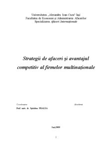Strategii de Afaceri și Avantajul Competitiv al Firmelor Multinaționale - Pagina 2