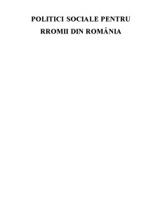 Politici Sociale pentru Rromii din România - Pagina 1