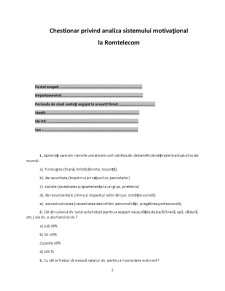 Chestionar privind Analiza Sistemului Motivațional la Romtelecom - Pagina 2