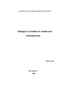 Manageri și leaderi în conducerea contemporană - Pagina 1