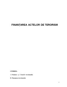 Finanțarea Actelor de Terorism - Pagina 1