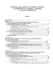 Strategia relațiilor economice externe ale României în condițiile aderării la U.E. - Pagina 1