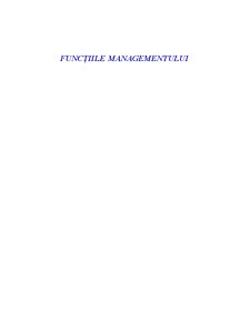 Funcțiile Managementului - Pagina 1