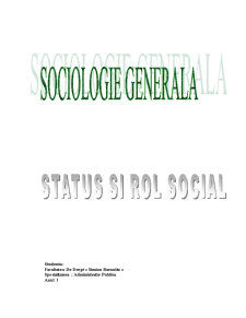 Status și Rol Social - Pagina 1