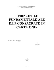 Principiile Fundamentale ale DIP Consacrate în Carta ONU - Pagina 2