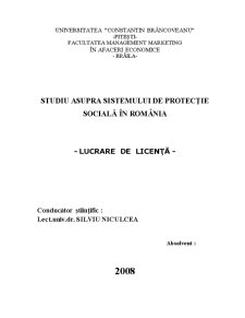 Studiu asupra Sistemului de Protecție Socială în România - Pagina 1