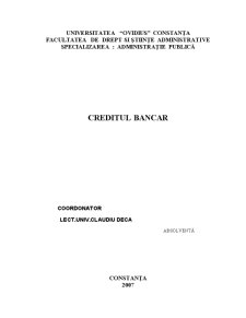 Creditul Bancar - Pagina 1