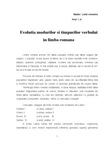 Evoluția modurilor și timpurilor verbului în limba română - Pagina 1