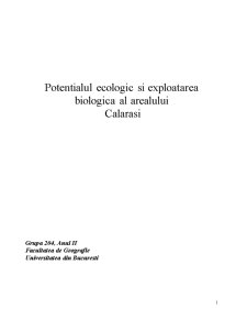 Potențialul ecologic și exploatarea biologică al arealului Călărași - Pagina 1