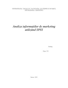 Analiza Informațiilor de Marketing Utilizând SPSS - Pagina 1