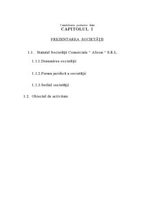 Contabilitatea Produselor Finite - SC Alison SRL - Pagina 1