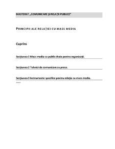 Principii ale Relației cu Mass Media - Pagina 1