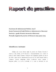 Raport de practică - Primăria Sectorului 6, București - Pagina 2