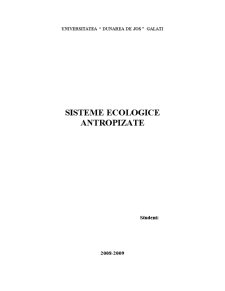 Sisteme Ecologice Antropizate - Pagina 1