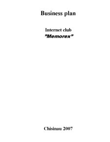 Business Plan Internet Club Memorex - Pagina 1