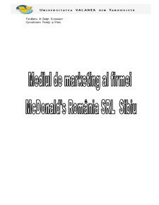 Mediul de Marketing al SC McDonalds's SRL Sibiu - Studiu de Caz - Pagina 1