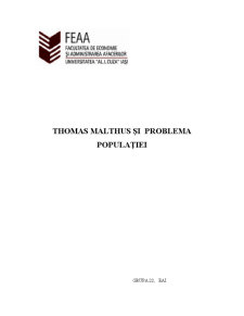 Thomas Malthus și Problema Populației - Pagina 1