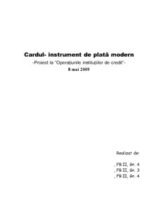 Cardul - instrument de plată modern - Pagina 1