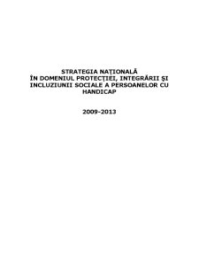 Strategia națională în domeniul protecției integrării persoanelor cu handicap 2009-2013 - Pagina 1