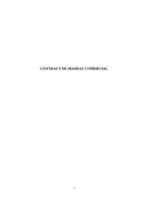 Contract de Mandat Comercial - Pagina 1