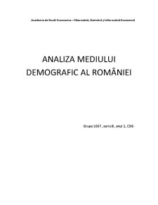 Analiza Mediului Demografic în România - Pagina 1
