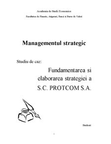 Studiu de Caz - Fundamentarea și Elaborarea Strategiei a SC Protcom SA - Pagina 1