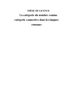 La categorie du nombre dans les langues romanes - Pagina 1