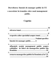 Dezvoltarea Funcției de Manager Public în UE - O Necesitate în Tranziția Către Noul Management Public - Pagina 2