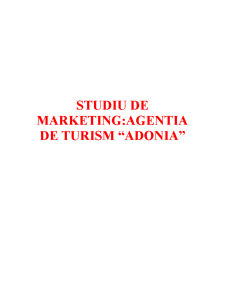 Studiu de marketing - agenția de turism ADONIA - Pagina 1