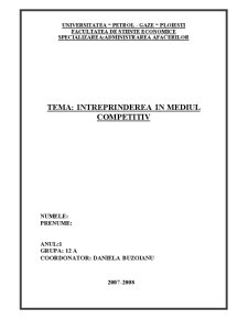 Întreprinderea în mediul competitiv - Pagina 1