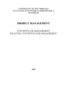 Conceptul de management - evoluția conceptului de management - Pagina 1