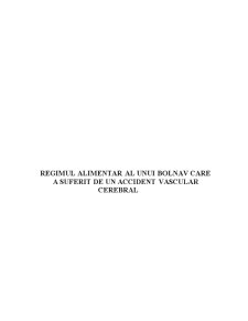 Regimul Alimentar al unui Bolnav care a Suferit un Accident Vascular - Pagina 1