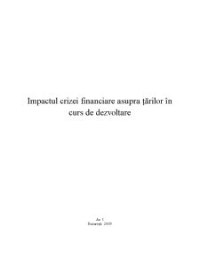 Impactul Crizei Financiare asupra Țărilor în Curs de Dezvoltare - Pagina 1