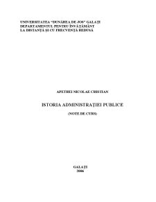 Istoria Administrației Publice - Pagina 1