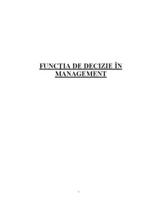 Funcția de Decizie în Management - Pagina 1