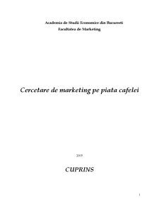 Cercetare de marketing pe piața cafelei - Pagina 1